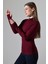 Kadın Parmak Detaylı Body 21756 Bordo 2