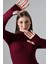 Kadın Parmak Detaylı Body 21756 Bordo 3