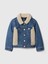 Kız Bebek Lacivert Sherpa Kalp Detaylı Icon Denim Ceket 3