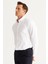 Erkek Beyaz Düğmeli Yaka Kolay Ütülenebilir Pamuklu Slim Fit Dar Kesim Oxford Gömlek 4