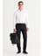Erkek Beyaz Düğmeli Yaka Kolay Ütülenebilir Pamuklu Slim Fit Dar Kesim Oxford Gömlek 6