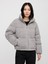 Kadın Gri Relaxed Crop Puffer Şişme Mont 1