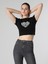 Slim Fit Yuvarlak Yaka Baskılı Kadın Siyah Kısa Kol Tişört 5
