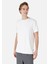 Slim Fit Yuvarlak Yaka Erkek Beyaz Kısa Kol Tişört Cl1064721 5