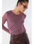 Bordo Desenli Transparan Uzun Kollu Body 1