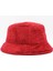 Kırmızı Yumuşak Dokulu Peluş Bucket Şapka 1