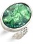 Matya Antik Gümüş Kaplama Ayarlanabilir Yeşil Taşlı Yüzük 5