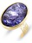 Matya Altın Renk Lak Kaplama Ayarlanabilir Mor Taşlı Yüzük 5
