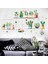 Sticker Yeşil Bitki Çiçek Duvar Stickeri Mutfak Salon Çocuk Oturma Odası Dekorasyon 3lü Set Çıkartma 4
