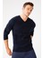 Erkek Basic V Yaka Ince Triko Kazak K.lacivert 2