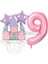 Prenses Konsept 9 Yaş Pembe Renk Rakam Balon Set Prenses Evi Şato Balon Konsept Doğum Günü Balon Set 1