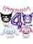 Sanrio Kuromi Melody Cinnamon 4 Yaş Mor Balon Set Anime Kuromi Melody Konsept Doğum Günü Balon Set 1