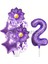 Mor Papatya 2 Yaş Balon Set Mor Papatya Konsept Doğum Günü Balon Set 1