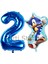 Tilki Sonic ve Lacivert Rakam Balon 2 Yaş Balon Set Tilki Sonic Konsept Doğum Günü Balon Set 1