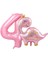 Pembe Dinozor 4 Yaş Pembe Renk Rakam Balon Set Sevimli Pembe Dinozor Konsept Doğum Günü Balon Set 1