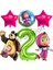 Lisanslı Maşa ve Koca Ayı Balon 2 Yaş Yrşil Renk Rakam Balon Set Masha And Bear Konsept Balon Set 1