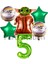 Star Wars Yoda 5 Yaş Yeşil Rakam Balon Set Yıldız Savaşları Yoda Konsept Doğum Günü Balon Set 1