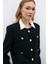 Düğmeli Kısa Ceket - Siyah 1