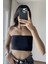 Kadın Straplez Seamless Crop Büstiyer/sıyah/l 2