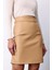 Şardonlu Deri Etek - Bej 3