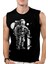 Kaykaycı Astronot Siyah Kesik Kol / Kolsuz Erkek T-Shirt 1