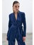 Kuşaklı Uzun Ceket - Lacivert 2