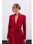 Şal Yaka Kuşaklı Ceket - Kırmızı 1