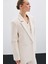 Ön Tek Düğmeli Uzun Ceket - Bej 2
