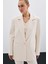Ön Tek Düğmeli Uzun Ceket - Bej 5