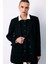 Düğmeli Süet Ceket - Siyah 4