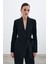 Kuşaklı Uzun Ceket - Siyah 1