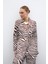 Kuşaklı Zebra Ceket - Kahve 1