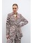 Kuşaklı Zebra Ceket - Kahve 4