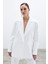 Ön Tek Düğmeli Uzun Ceket - Ekru 3