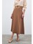 Bel Aksesuarlı Saten Krep Etek - Camel 3
