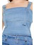Plus Size Tokalı Denim Crop Top 5