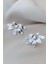 Silver Parlak Doğal Formlu Inci Çiçek Detaylı Modern Küpe 3