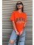 Kadın Bhvr Oversize Baskılı T-Shirt Bluz 3