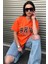 Kadın Bhvr Oversize Baskılı T-Shirt Bluz 4