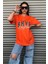 Kadın Bhvr Oversize Baskılı T-Shirt Bluz 5
