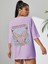 Kadın Peace And Love Baskılı Oversize T-Shirt 1
