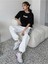 Siyah Wake Baskılı Oversize T-Shirt 5