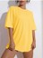 Kadın Smile Oversize Salas Boyfriend Baskılı T-Shirt Top Bluz 3