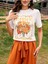 Beyaz Kadın Oversize T-Shirt Çiçek Baskılı 5