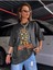 Füme Oversize T-Shirt Tiger Letter Baskılı 3