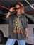Füme Oversize T-Shirt Tiger Letter Baskılı 4