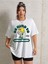 Kind To Baskılı Kadın Oversize Beyaz Salaş T-Shirt Boyfriend 1