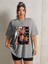 Skeleton Baskılı Kadın Oversize Salaş T-Shirt Boyfirend 2