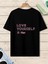 Siyah Purple Bts Baskılı T-Shirt 2