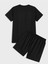 Unisex Siyah Nasa Ayıcık Baskılı Oversize T-Shirt ve Şort Kombin 4